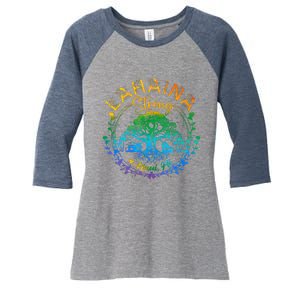 Lahaina Strong Maui Hawaii Old Banyan Tree Saved Majestic Women's Tri-Blend 3/4-Sleeve Raglan Shirt