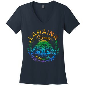 Lahaina Strong Maui Hawaii Old Banyan Tree Saved Majestic Women's V-Neck T-Shirt