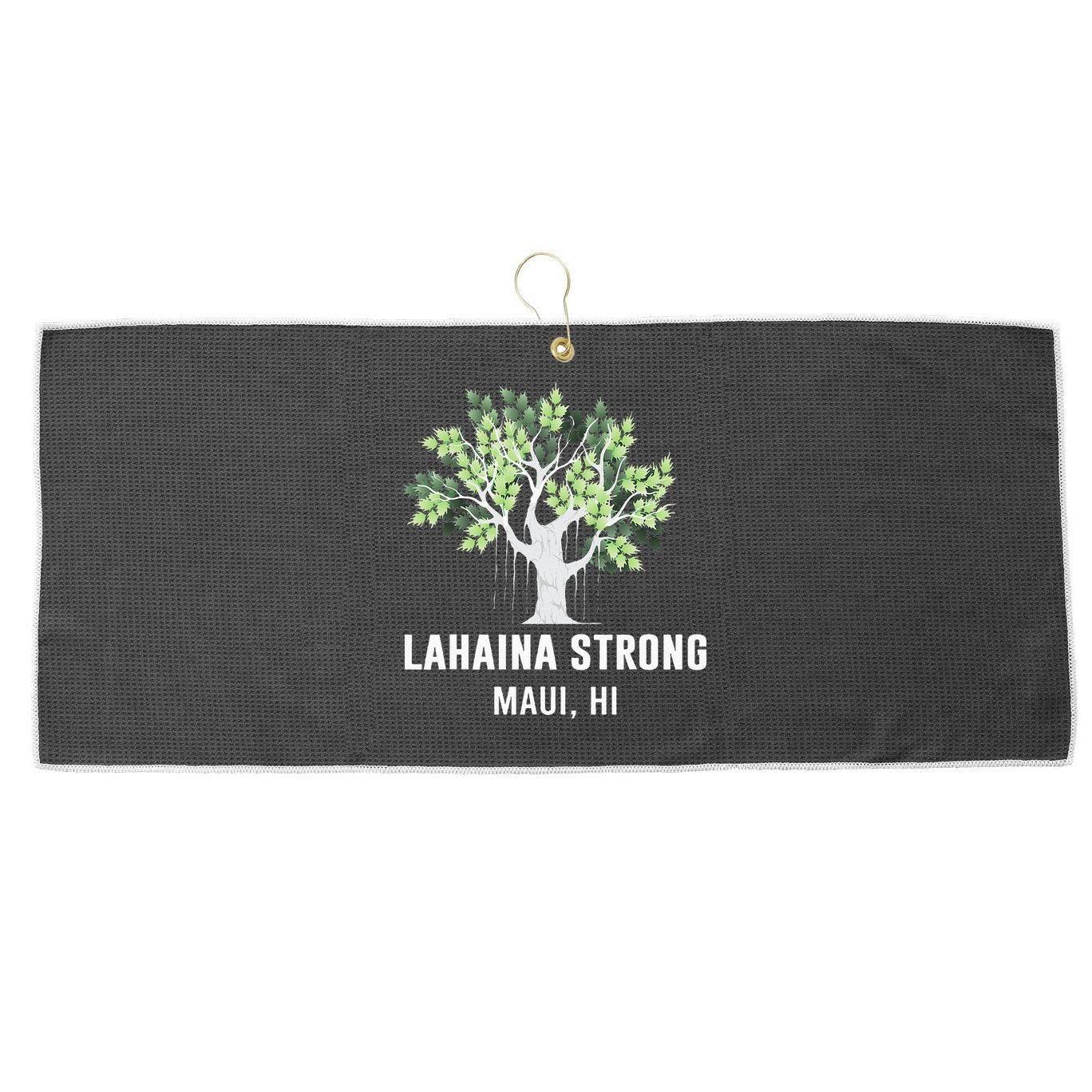Lahaina Strong Maui Hawaii Old Banyan Tree Large Microfiber Waffle Golf Towel