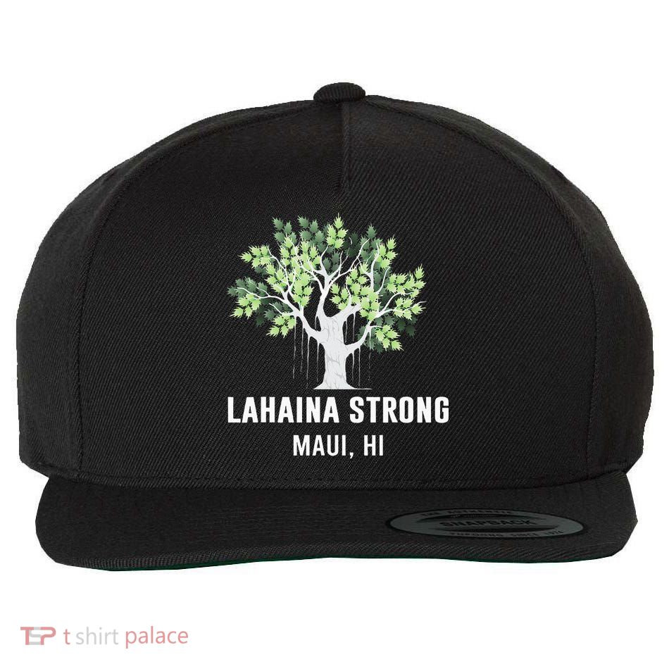 Lahaina Strong Maui Hawaii Old Banyan Tree Wool Snapback Cap