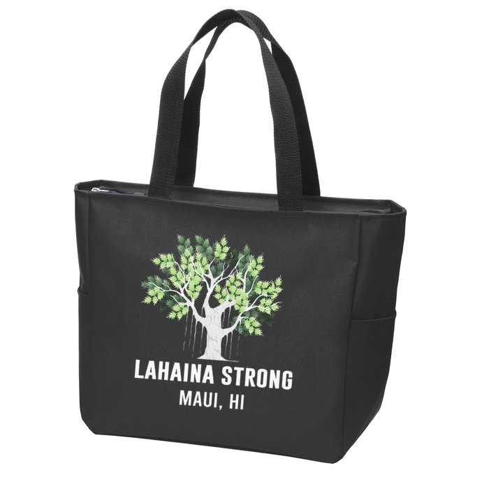 Lahaina Strong Maui Hawaii Old Banyan Tree Zip Tote Bag