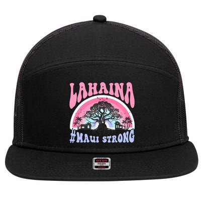 Lahaina Strong Maui Hawaii 7 Panel Mesh Trucker Snapback Hat