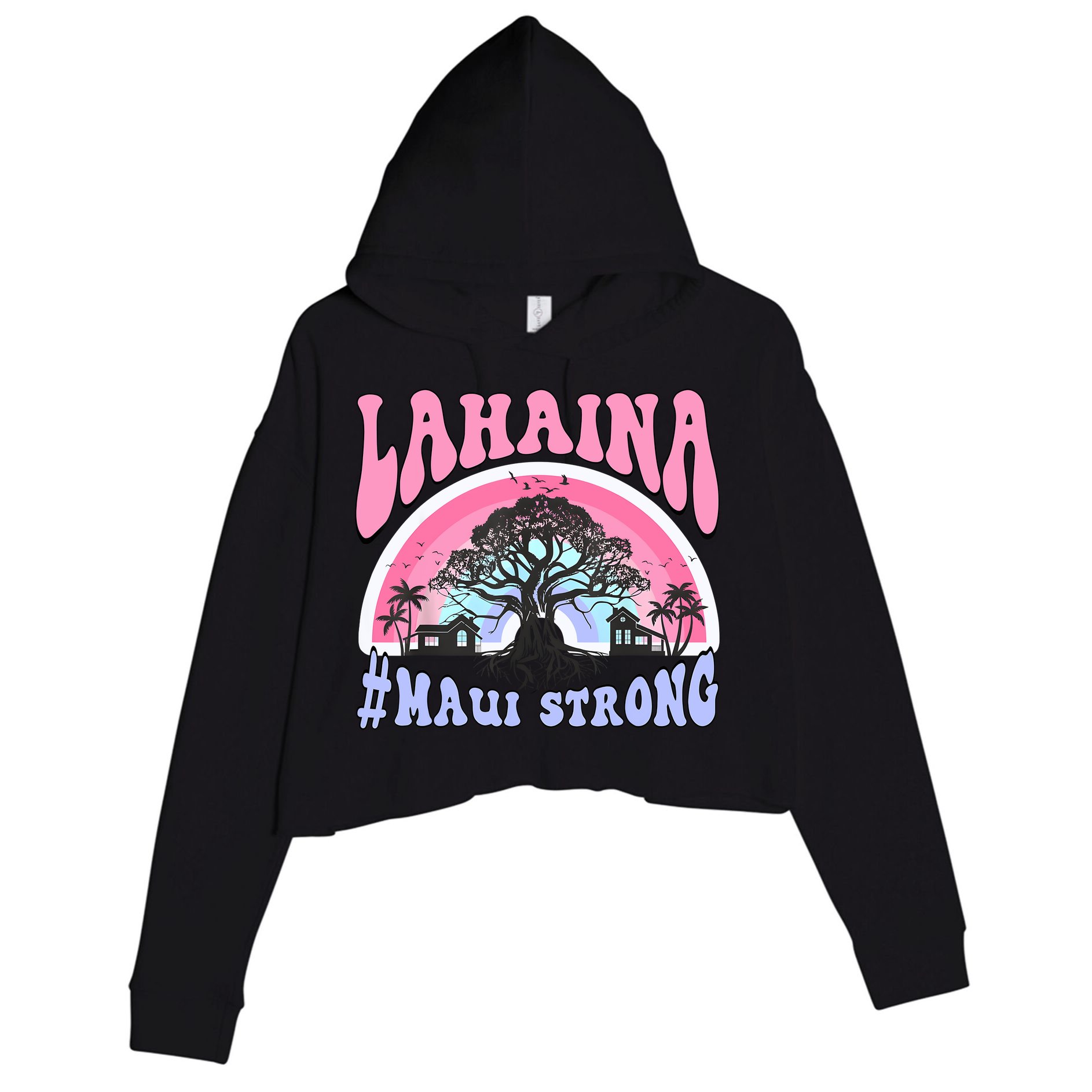 Lahaina Strong Maui Hawaii Crop Fleece Hoodie