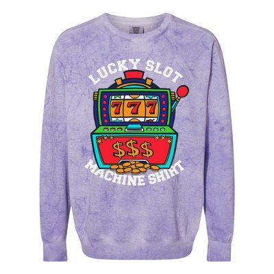 Lucky Slot Machine Casino Las Vegas Gambling Colorblast Crewneck Sweatshirt