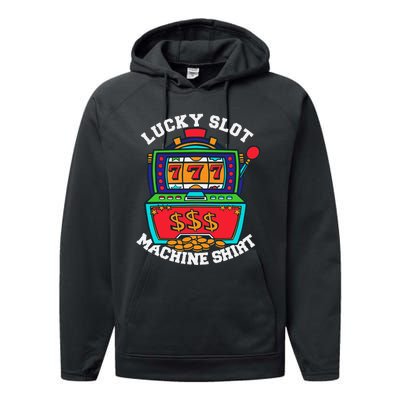 Lucky Slot Machine Casino Las Vegas Gambling Performance Fleece Hoodie