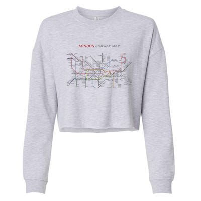 London S.U.B.W.A.Y Map Metro Underground Cropped Pullover Crew