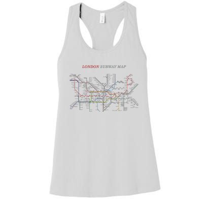 London S.U.B.W.A.Y Map Metro Underground Women's Racerback Tank