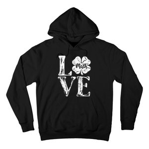 Love Shamrock Math Teacher St Patricks Day Hoodie