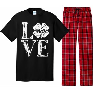 Love Shamrock Math Teacher St Patricks Day Pajama Set