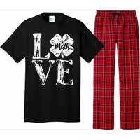 Love Shamrock Math Teacher St Patricks Day Pajama Set