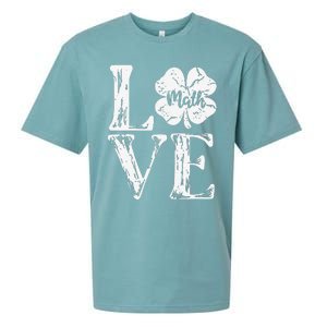 Love Shamrock Math Teacher St Patricks Day Sueded Cloud Jersey T-Shirt