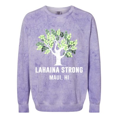 Lahaina Strong Maui Hawaii Old Banyan Tree Colorblast Crewneck Sweatshirt