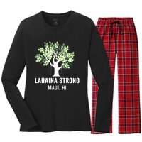 Lahaina Strong Maui Hawaii Old Banyan Tree Women's Long Sleeve Flannel Pajama Set 