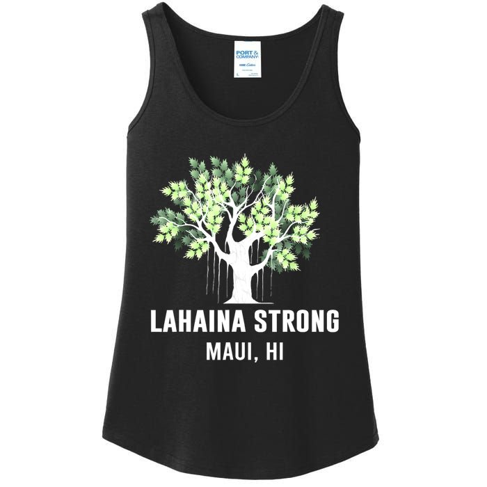 Lahaina Strong Maui Hawaii Old Banyan Tree Ladies Essential Tank