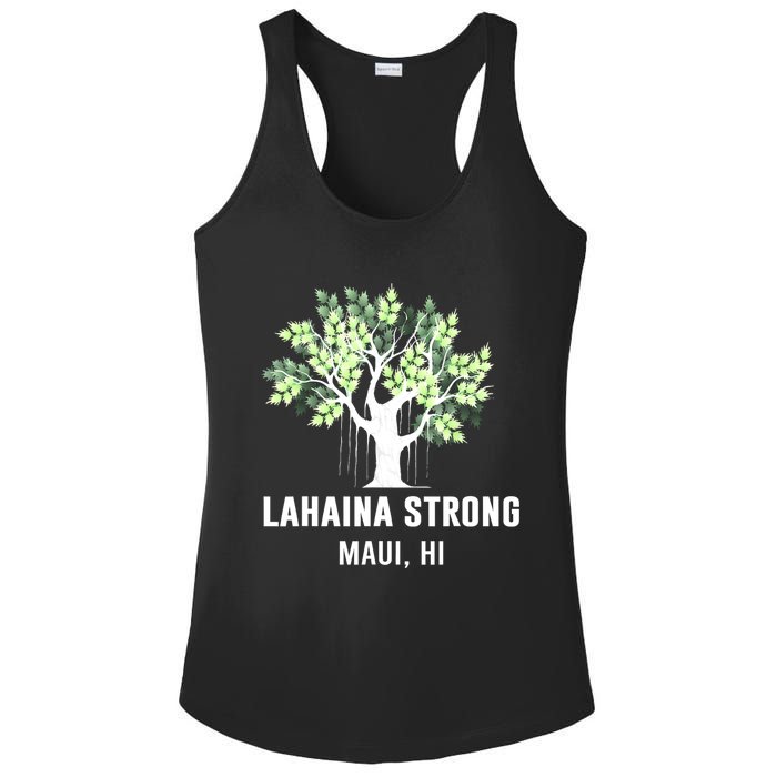 Lahaina Strong Maui Hawaii Old Banyan Tree Ladies PosiCharge Competitor Racerback Tank