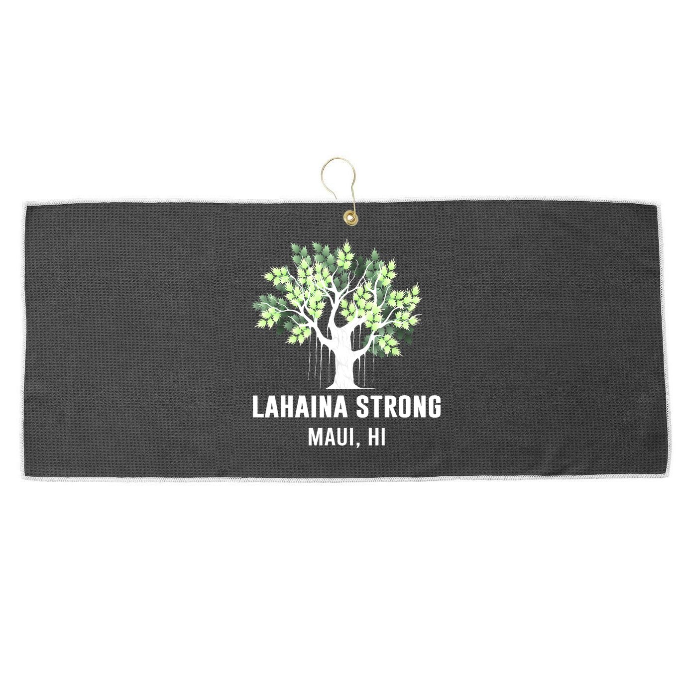 Lahaina Strong Maui Hawaii Old Banyan Tree Large Microfiber Waffle Golf Towel