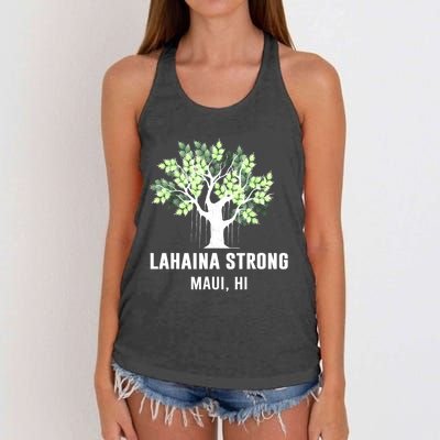 Lahaina Strong Maui Hawaii Old Banyan Tree Women's Knotted Racerback Tank