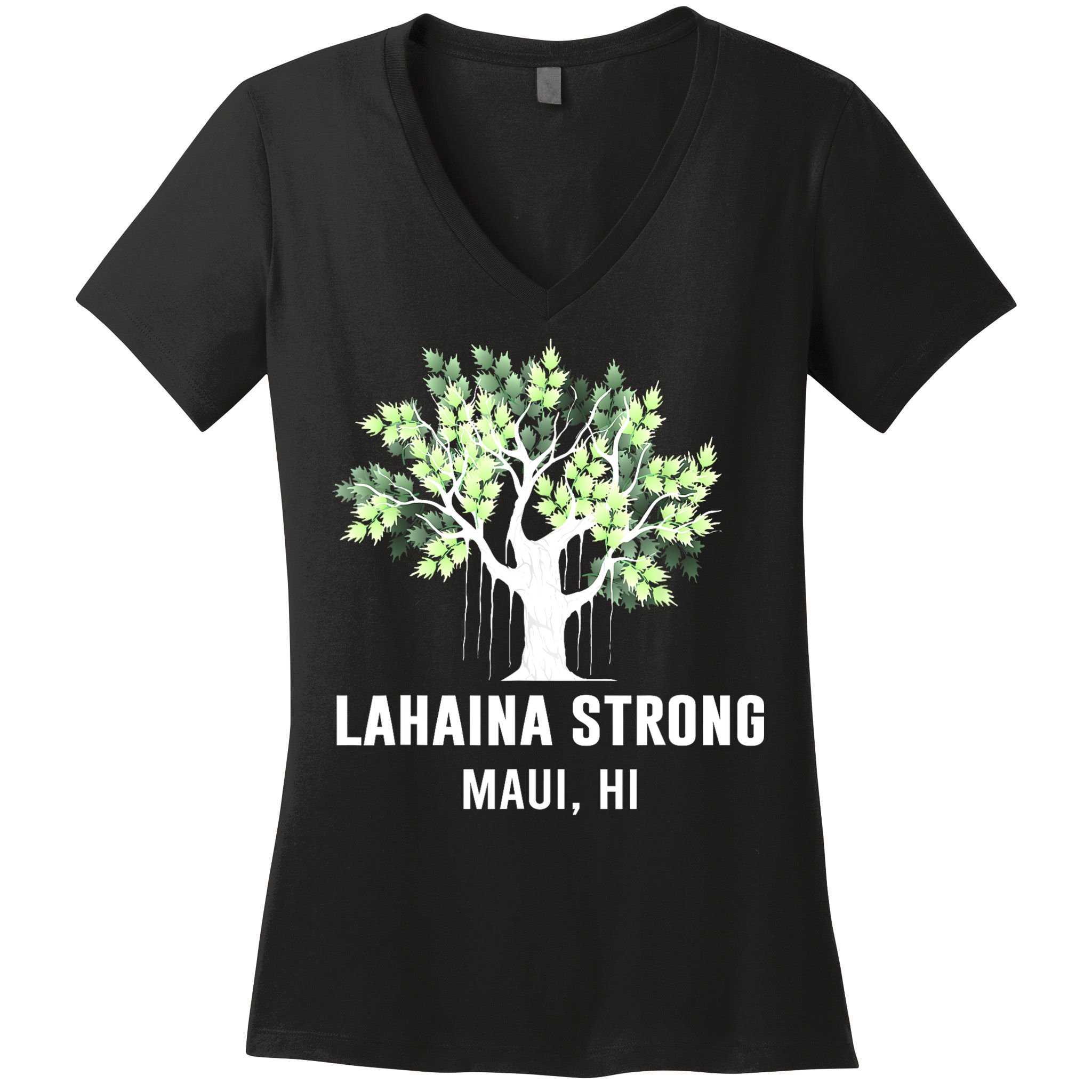 Lahaina Strong Maui Hawaii Old Banyan Tree Women's V-Neck T-Shirt