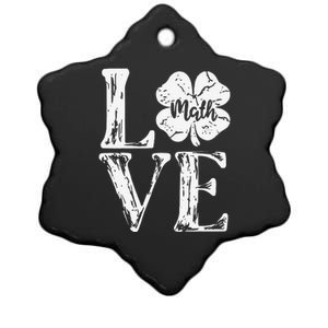 Love Shamrock Matheacher St Patricks Day Ceramic Star Ornament