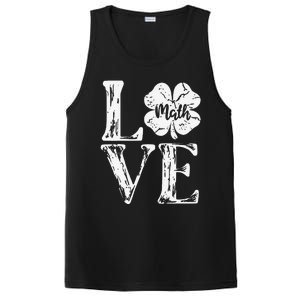 Love Shamrock Matheacher St Patricks Day PosiCharge Competitor Tank