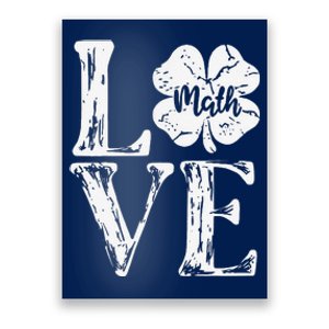 Love Shamrock Matheacher St Patricks Day Poster