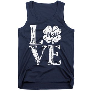 Love Shamrock Matheacher St Patricks Day Tank Top