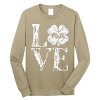 Love Shamrock Matheacher St Patricks Day Long Sleeve Shirt