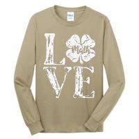 Love Shamrock Matheacher St Patricks Day Tall Long Sleeve T-Shirt