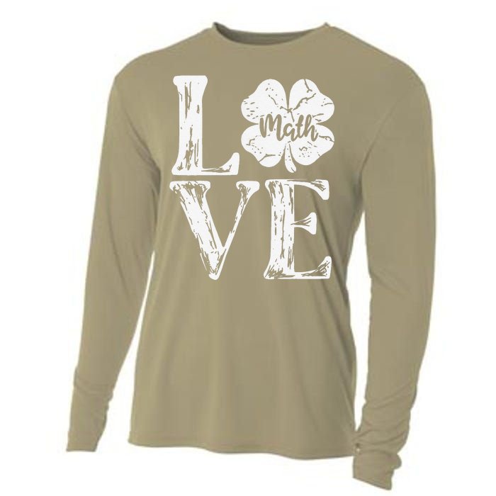 Love Shamrock Matheacher St Patricks Day Cooling Performance Long Sleeve Crew