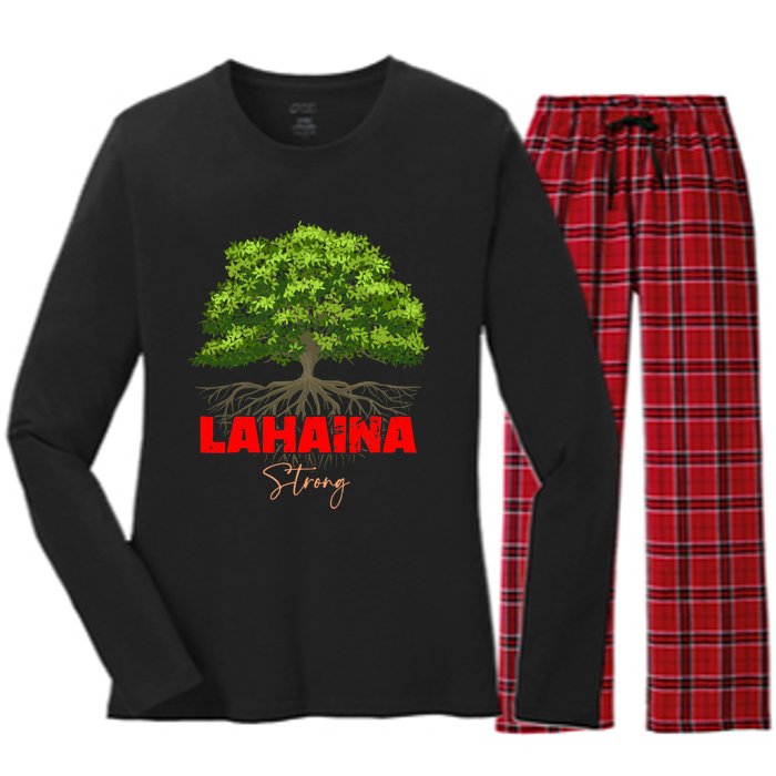 Lahaina Strong Maui Hawaii Women's Long Sleeve Flannel Pajama Set 