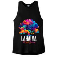 Lahaina Strong Maui Hawaii Old Banyan Tree Ladies PosiCharge Tri-Blend Wicking Tank