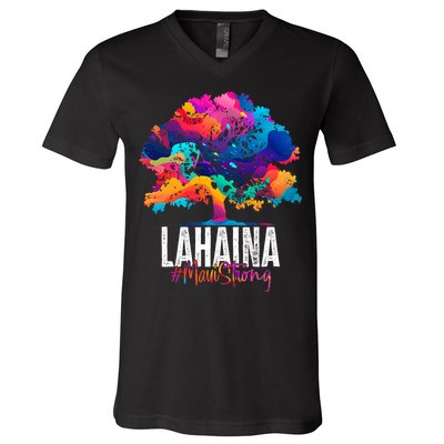Lahaina Strong Maui Hawaii Old Banyan Tree V-Neck T-Shirt