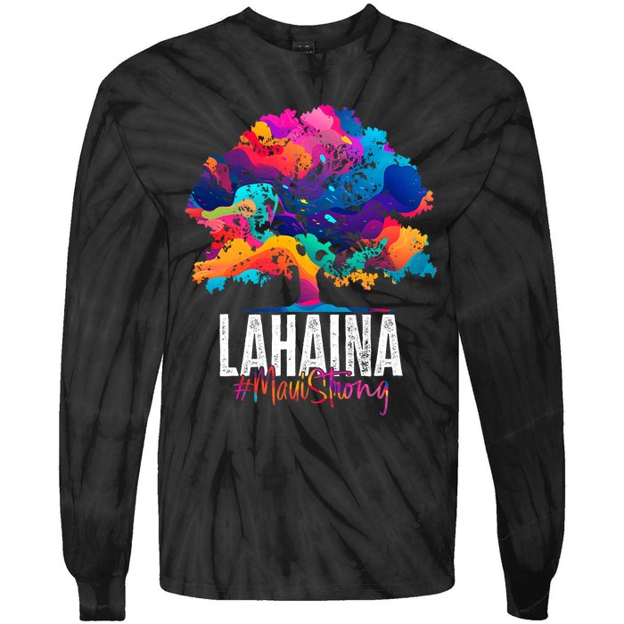 Lahaina Strong Maui Hawaii Old Banyan Tree Tie-Dye Long Sleeve Shirt