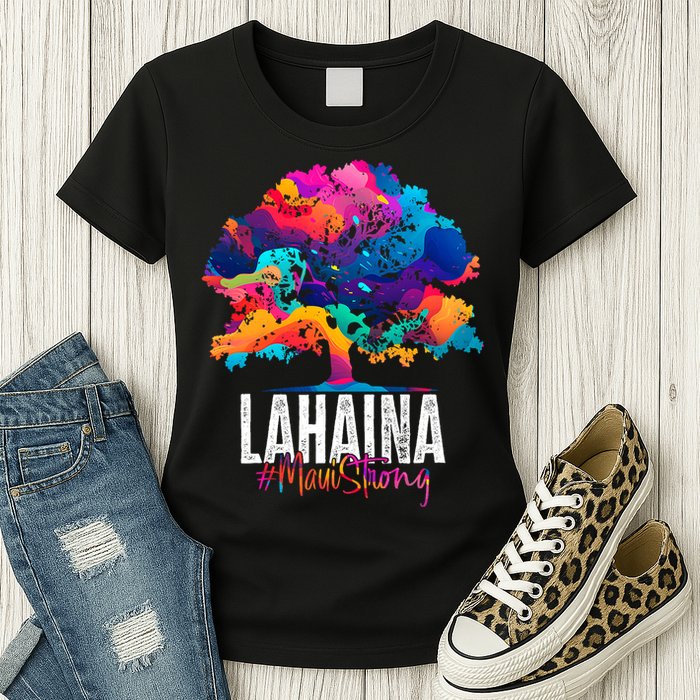 Lahaina Strong Maui Hawaii Old Banyan Tree Womens T-Shirt