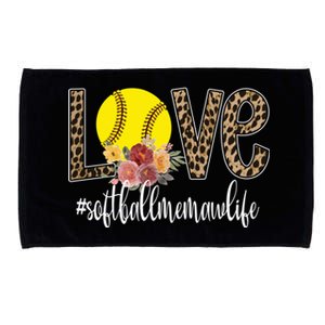 Love Softball Memaw Life Softball Player Memaw Gift Microfiber Hand Towel