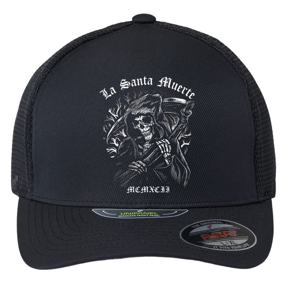 La Santa Muerte Flexfit Unipanel Trucker Cap