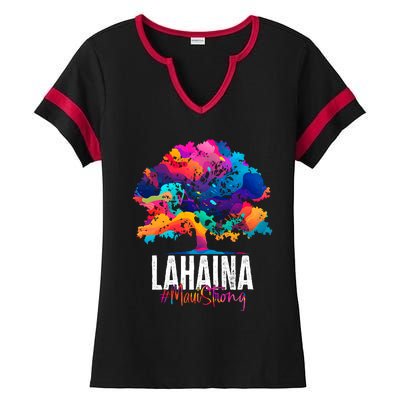 Lahaina Strong Maui Hawaii Old Banyan Tree Ladies Halftime Notch Neck Tee