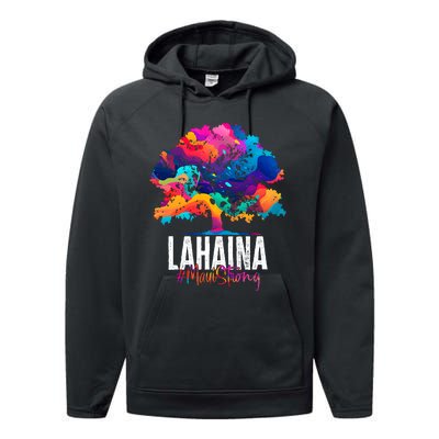 Lahaina Strong Maui Hawaii Old Banyan Tree Performance Fleece Hoodie