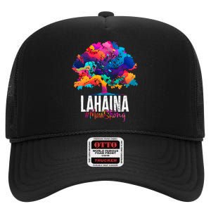 Lahaina Strong Maui Hawaii Old Banyan Tree High Crown Mesh Back Trucker Hat