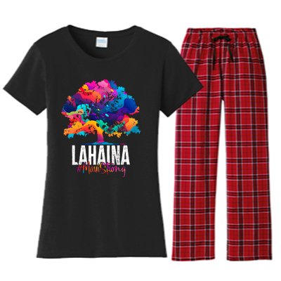 Lahaina Strong Maui Hawaii Old Banyan Tree Women's Flannel Pajama Set