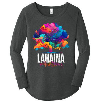 Lahaina Strong Maui Hawaii Old Banyan Tree Women's Perfect Tri Tunic Long Sleeve Shirt