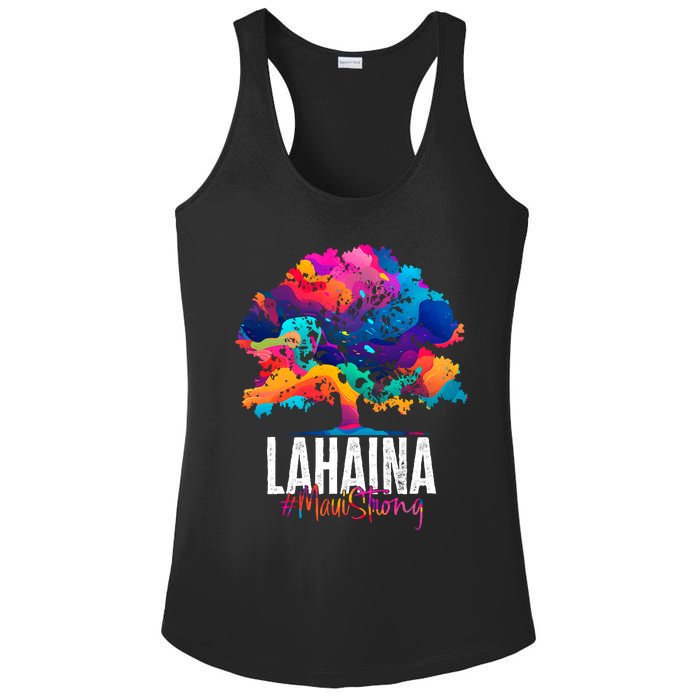 Lahaina Strong Maui Hawaii Old Banyan Tree Ladies PosiCharge Competitor Racerback Tank