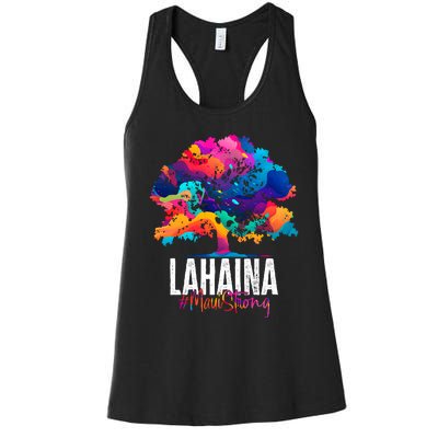 Lahaina Strong Maui Hawaii Old Banyan Tree Women's Racerback Tank