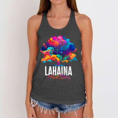 Lahaina Strong Maui Hawaii Old Banyan Tree Women's Knotted Racerback Tank