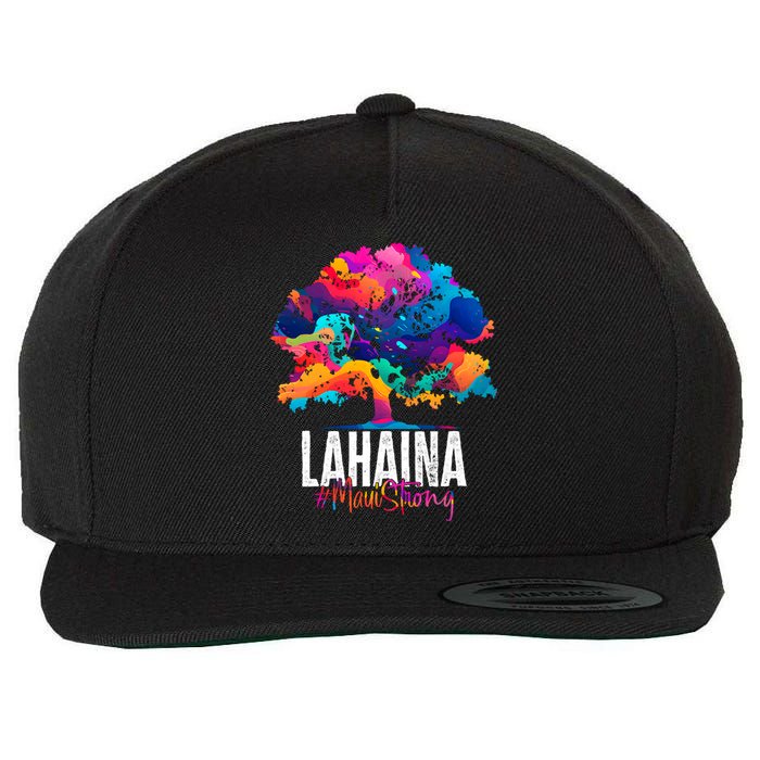 Lahaina Strong Maui Hawaii Old Banyan Tree Wool Snapback Cap