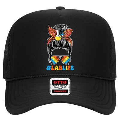 Lab Scientist Messy Bun Lab Week 2025 Laboratory Day Women Trucker Hat