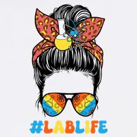 Lab Scientist Messy Bun Lab Week 2025 Laboratory Day Women Button