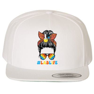 Lab Scientist Messy Bun Lab Week 2025 Laboratory Day Women Wool Snapback Cap
