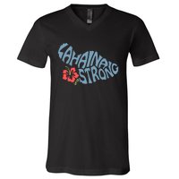 Lahaina Strong Maui Hawaii Shape Maui Hawaii Strong Maui Wildfire Lahaina V-Neck T-Shirt