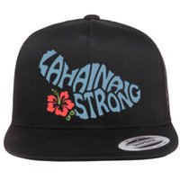 Lahaina Strong Maui Hawaii Shape Maui Hawaii Strong Maui Wildfire Lahaina Flat Bill Trucker Hat